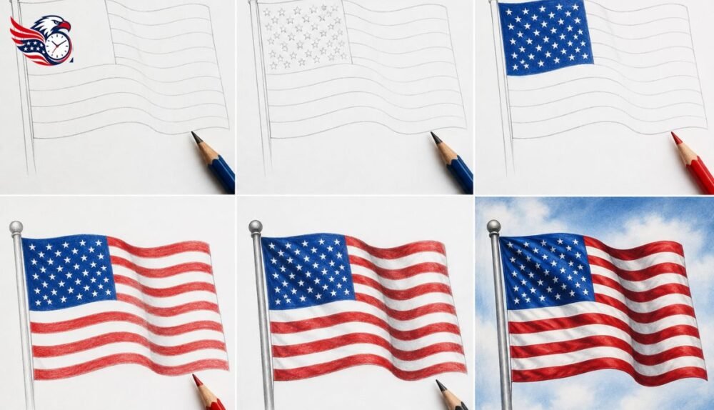 USA Flag Drawing