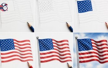 USA Flag Drawing